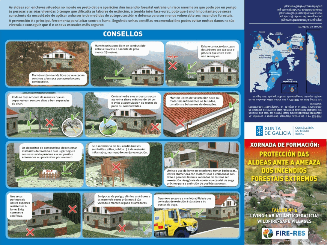 Safety guidelines during forest fires - Galicia region